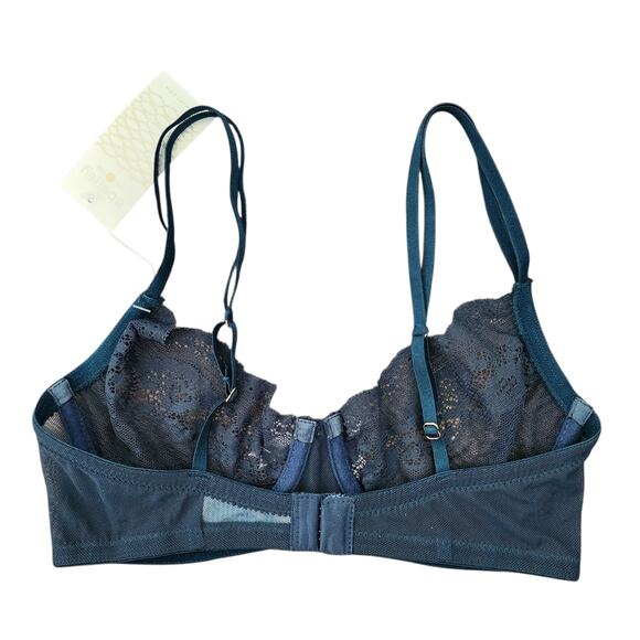 Eberjey Underwire Bra 32D Lace Deep Green‎ NWT - Picture 2 of 5